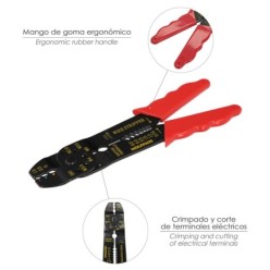 Alicates Crimpar Terminales Con Pelacables 195 mm,
