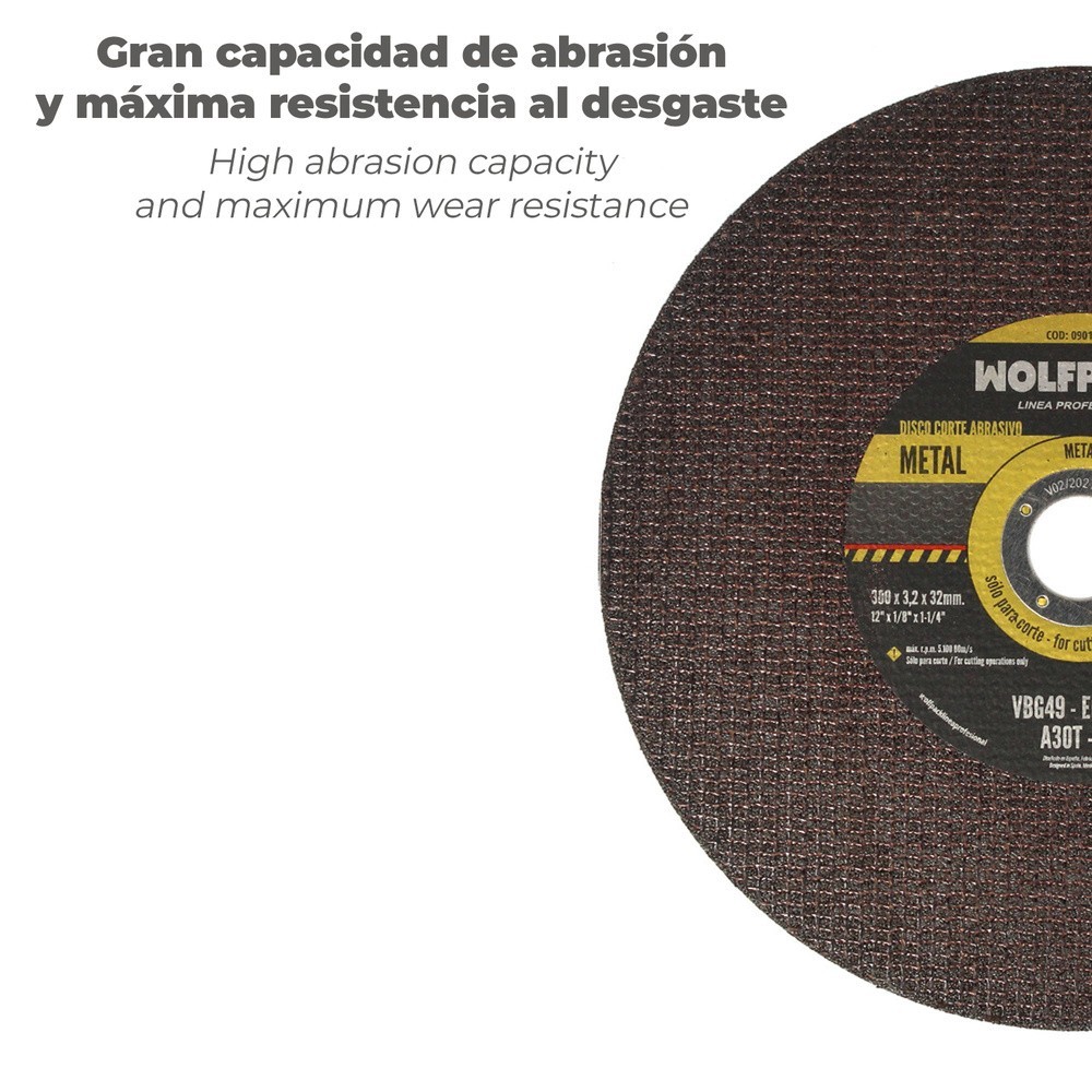Disco Corte Abrasivo  Metal Ø 300 x Ø 32 mm, Espesor 3,2 mm, Disco Radial / Amoladora Universal Con Todas Las Amoladoras al por 