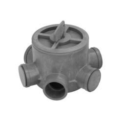 Bote Sifónico PVC Tuberias Ø 110 mm, Salidas Ø 50 y 40 mm, Altura 105 mm,