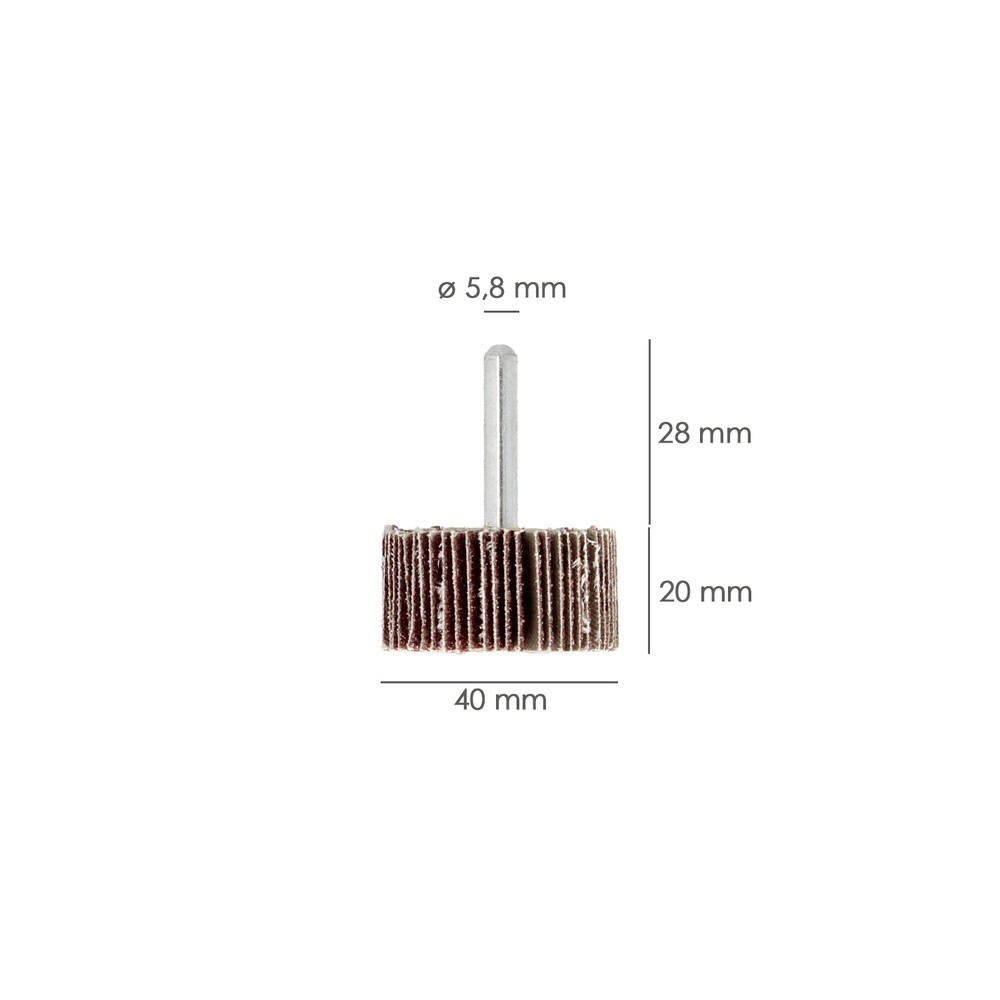 Abanico Lija Grano 40 Medida Ø 40 x 20 mm, Disco Abrasivo Laminas, Ruedas Mil Hojas, Ruedas Abrasivas,Lijado,Desbaste,Pulir al p