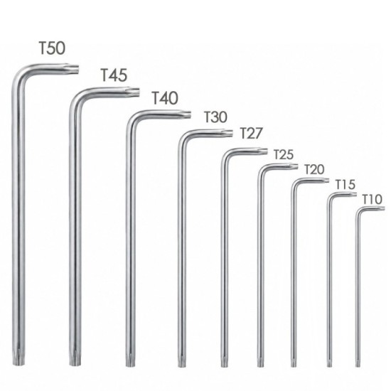 Juego Llaves Torx "L" 9 Piezas Largo Inviolable al por Mayor | Almacén de Ferretería