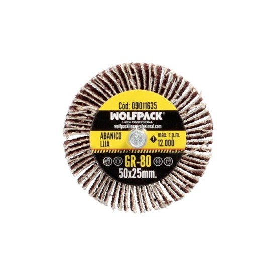 Abanico Lija Grano 80 Medida Ø 50 x 25 mm, Disco Abrasivo Laminas, Ruedas Mil Hojas, Ruedas Abrasivas,Lijado,Desbaste,Pulir al p