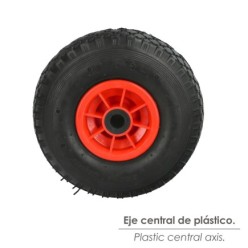 Rueda Carretilla Almacen / Sacos  Neumática llanta plástico 20 mm,