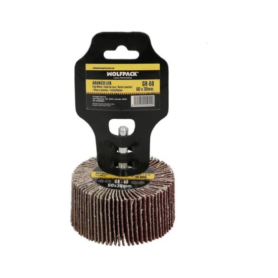 Abanico Lija Grano 60 Medida Ø 60 x 30 mm, Disco Abrasivo Laminas, Ruedas Mil Hojas, Ruedas Abrasivas,Lijado,Desbaste,Pulir al p