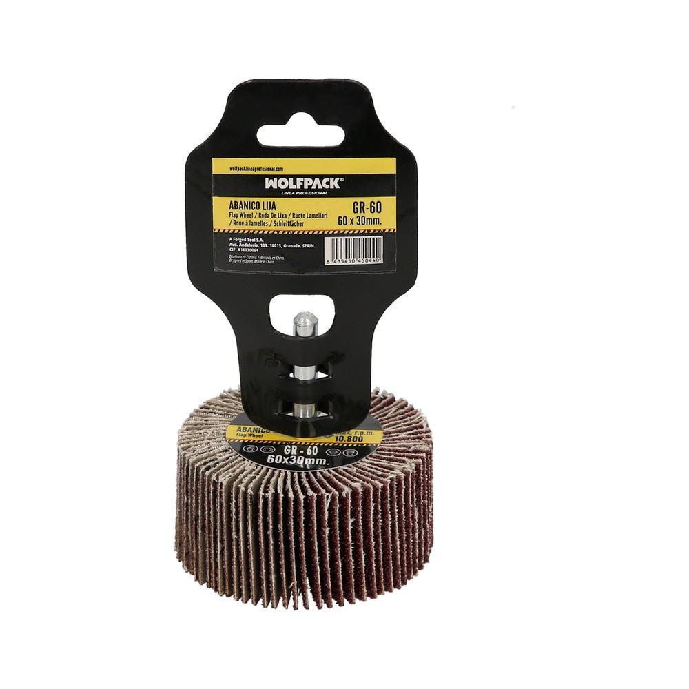 Abanico Lija Grano 60 Medida Ø 60 x 30 mm, Disco Abrasivo Laminas, Ruedas Mil Hojas, Ruedas Abrasivas,Lijado,Desbaste,Pulir al p