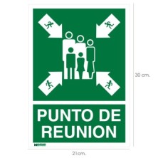 Cartel Informativo Punto De Reunion 30x21 cm,