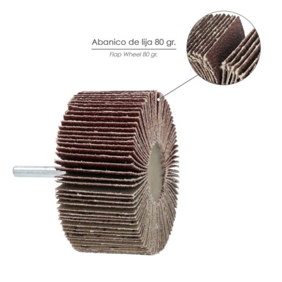 Abanico Lija Grano 80 Medida Ø 80 x 40 mm, Disco Abrasivo Laminas, Ruedas Mil Hojas, Ruedas Abrasivas,Lijado,Desbaste,Pulir al p