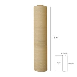 Malla Sombreo Rollo 1,5 x 50 metros, Reduce Radiación, Protección Jardín y Terraza, Regula Temperatura, Color Beige