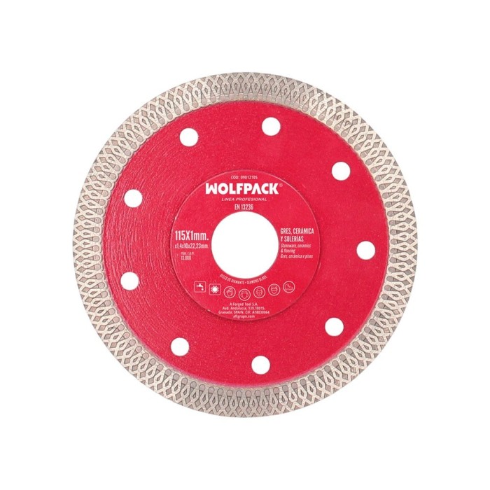 Disco Diamante Ø 115 mm, Porcelanicos, Gres, Ceramica, Solerias, Segmento Diamantado 10 mm, al por Mayor | Almacén de Ferretería