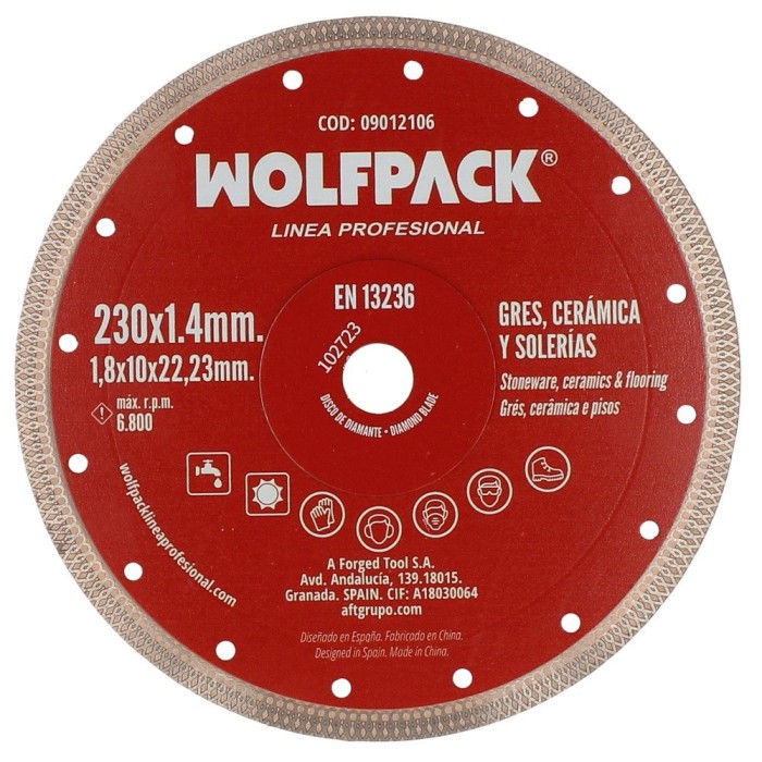 Disco Diamante Ø 230 mm, Porcelanicos, Gres, Ceramica, Solerias, Segmento Diamantado 10 mm, al por Mayor | Almacén de Ferretería