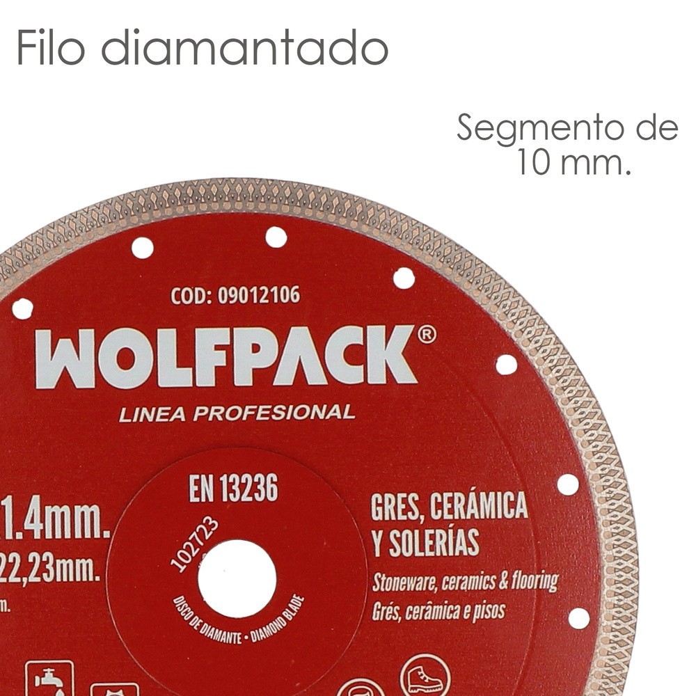 Disco Diamante Ø 230 mm, Porcelanicos, Gres, Ceramica, Solerias, Segmento Diamantado 10 mm, al por Mayor | Almacén de Ferretería