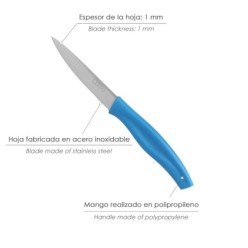 Cuchillo Nuuk Mondador Hoja Acero Inoxidable 9 cm, Azul (1 Unidad)