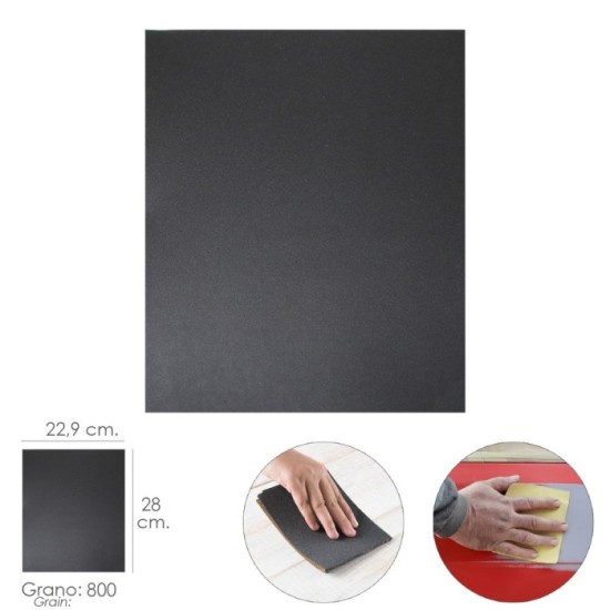 Lija Agua Grano 800 1 Pliego 28x22,9 cm, al por Mayor | Almacén de Ferretería