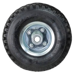 Rueda Carretilla Almacen / Sacos  Neumática Llanta Galvanizada Eje Descentrado Ø 20 mm,