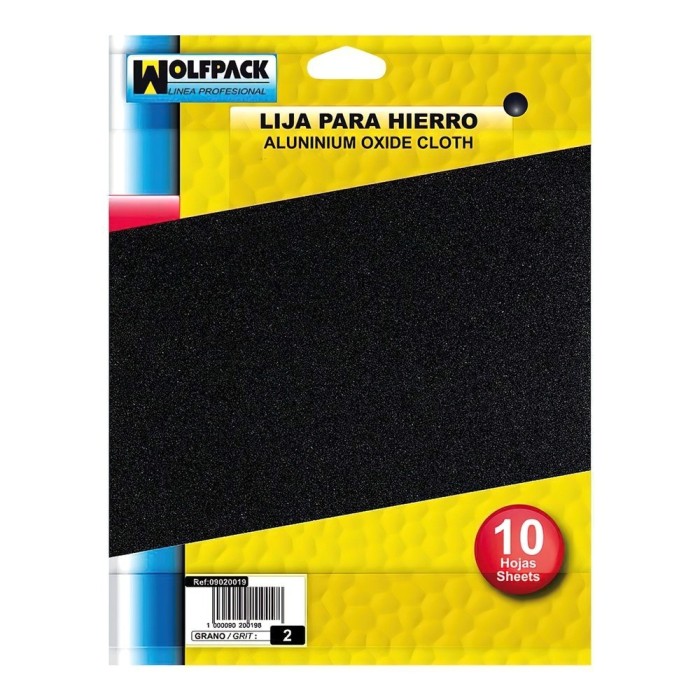 Lija Hierro 2 Grueso (Pack 10 Pliegos) al por Mayor | Almacén de Ferretería
