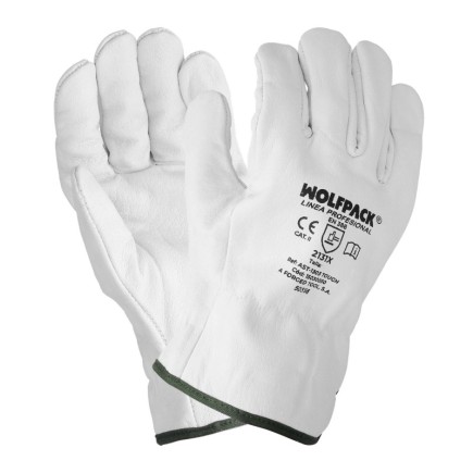 Guantes De Trabajo De Piel Flor De Vacuno, Proteccion Laboral, Riesgos Mecanicos, Guantes De Seguridad De Cuero, Talla 7" (Par)