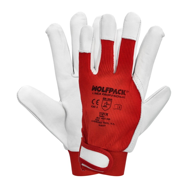 Guantes Piel / Lona Con Velcro, Con Colgador 10" Guantes De Trabajo, Guantes De Protección (Par)