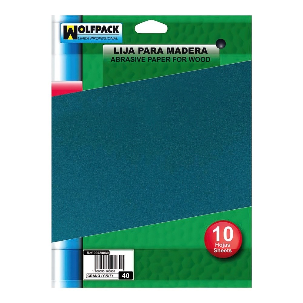 Lija Madera Grano 60 (Pack 10 pliegos) al por Mayor | Almacén de Ferretería