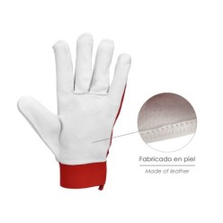 Guantes Piel / Lona Con Velcro, Con Colgador 10" Guantes De Trabajo, Guantes De Protección (Par)