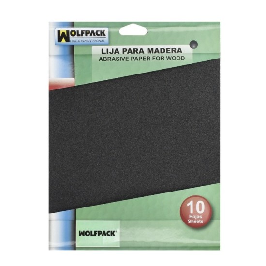 Lija Madera Grano 60 (Pack 10 pliegos) al por Mayor | Almacén de Ferretería