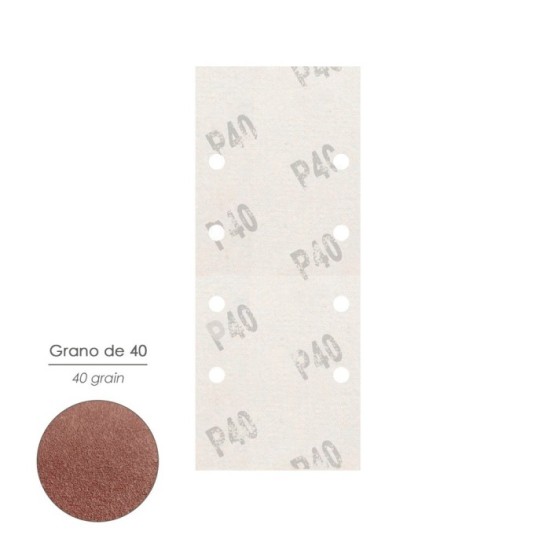 Lija Recambio Con Velcro 93x228 mm, con Agujeros Grano  40 (10 Piezas) al por Mayor | Almacén de Ferretería