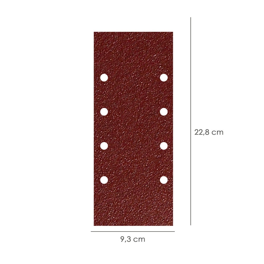 Lija Recambio Con Velcro 93x228 mm, con Agujeros Grano  80 (10 Piezas) al por Mayor | Almacén de Ferretería