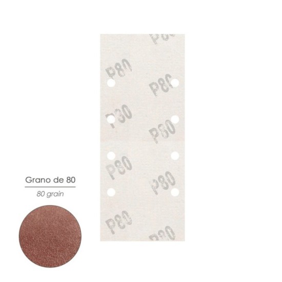 Lija Recambio Con Velcro 93x228 mm, con Agujeros Grano  80 (10 Piezas) al por Mayor | Almacén de Ferretería