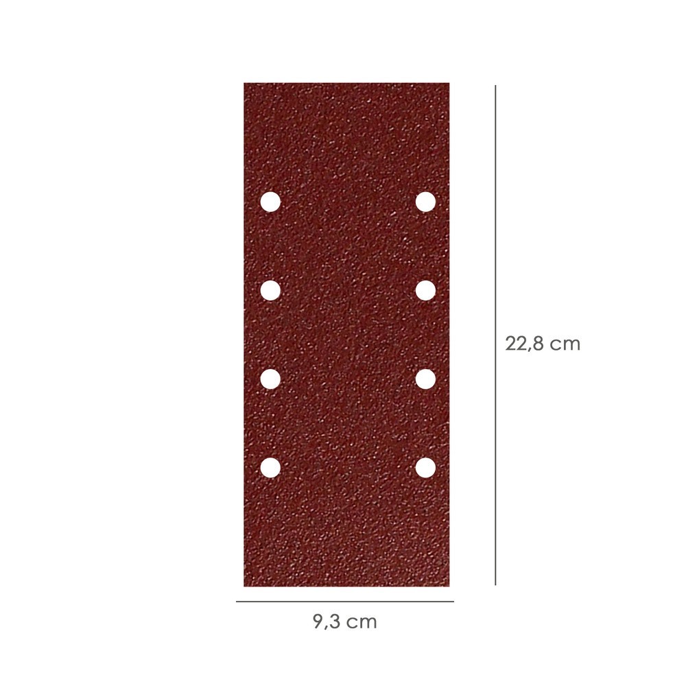 Lija Recambio Con Velcro 93x228 mm, con Agujeros Grano  120 (10 Piezas) al por Mayor | Almacén de Ferretería
