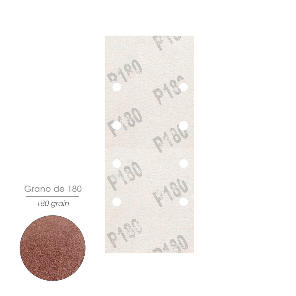 Lija Recambio Con Velcro 93x228 mm, con Agujeros Grano  180 (10 Piezas) al por Mayor | Almacén de Ferretería