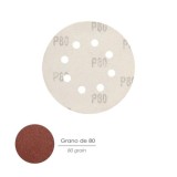 Lija Recambio Velcro Disco Ø 125 mm, con Agujeros Grano  80 (10 Piezas) al por Mayor | Almacén de Ferretería
