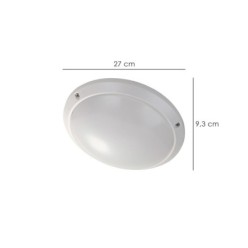 Lampara Plafon Interiores / Exteriores IP45 Portalamparas E27 Ø 27 x 9,5 cm,