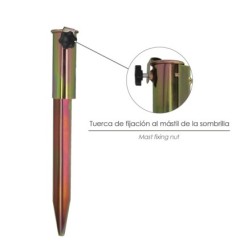 Pincho Acero Sombrilla Playa 45,5 cm,