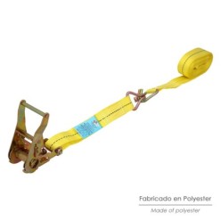 Cinta De Amarre Con Ratchet 6 metros x 38 mm, Trinquete Metalico Automatico, Cincha, Eslinga Mercancia, Correa Sujeción