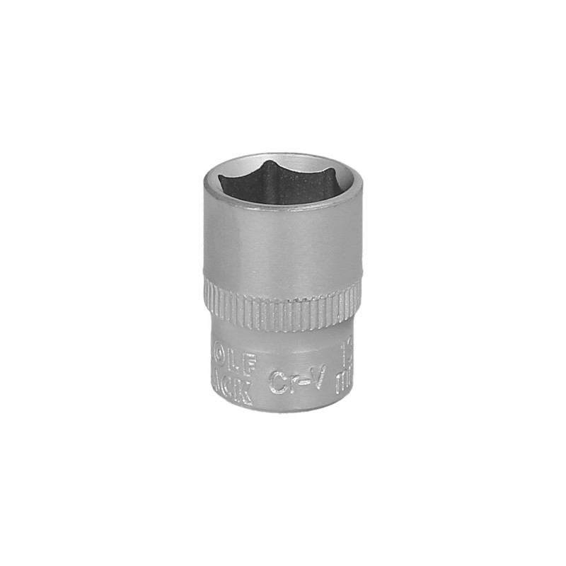 Llave Vaso 1/4" Hexagonal 13 mm, Perfil de 6 caras, Acero Cromo Vanadio, Aristas Redondas