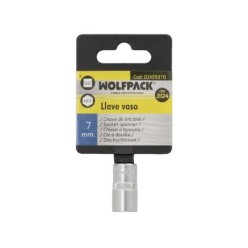 Llave Vaso 1/4" Hexagonal 7 mm, Perfil de 6 caras, Acero Cromo Vanadio, Aristas Redondas