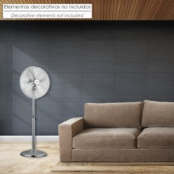 Ventilador Pie Ø 44,5 cm, Altura 130 cm, 60 watt, Ventilador oscilante, Ventilador Pie silencioso, Circulador de aire,