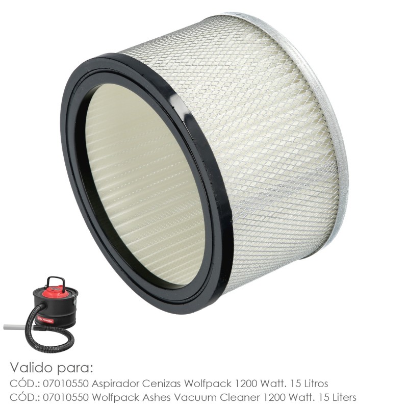 Filtro Para Aspirador De Cenizas Aspirador Cenizas Wolfpack 1200 Watt, 15 Litros (Codigo 07010550)