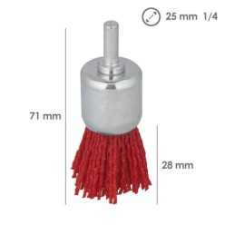 Cepillo Nylon Brocha Ø 25 mm, Cepillo De Lijado Nailon, Cepillo Para Taladro De Nailon, Cepillo De Alambre Abrasivo De Nailon