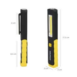 Linterna LED Multifunción Tipo Boligrafo Recargable (900 mAh) 200 Lumenes Con Iman, Gancho y Soporte Ajustable,