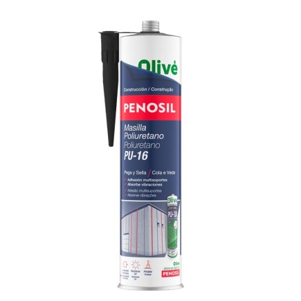 Masilla Poliuretano Negra Cartucho 300 Ml, Sellador Poliuretano, Sellador Cemento, Ladrillo, Cerámica, Metales