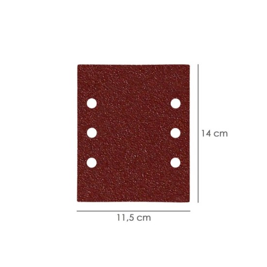Lija Recambio Con Velcro 114x140 mm, Con Agujeros Grano 40 (10 Piezas) al por Mayor | Almacén de Ferretería