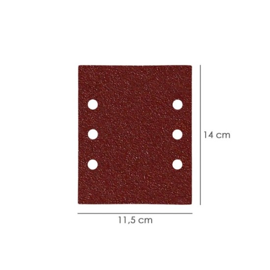 Lija Recambio Con Velcro 114x140 mm, Con Agujeros Grano  120 (10 Piezas) al por Mayor | Almacén de Ferretería
