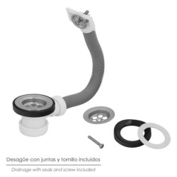 Valvula Fregadero  Ø70 mm, 1 1/2" Con Rebosadero