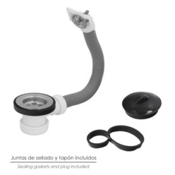 Valvula Fregadero  Ø70 mm, 1 1/2" Con Rebosadero