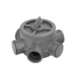 Bote Sifónico PVC Tuberias Ø 110 mm, Salidas Ø 50 y 40 mm, Altura 90 mm,