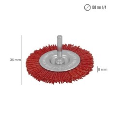 Cepillo Nylon Disco Ø100 mm, 1/4", Lijar y Pulir Madera, Metal, Acero Inoxidable, Cepillo Taladro, Cepillo Pulir, Cepillo Lijar
