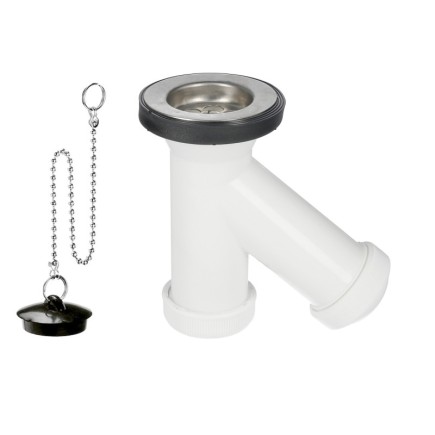 Sifon y Griega Con Valvula y Tapon 1-1/2"  Salida De Ø 40 mm,