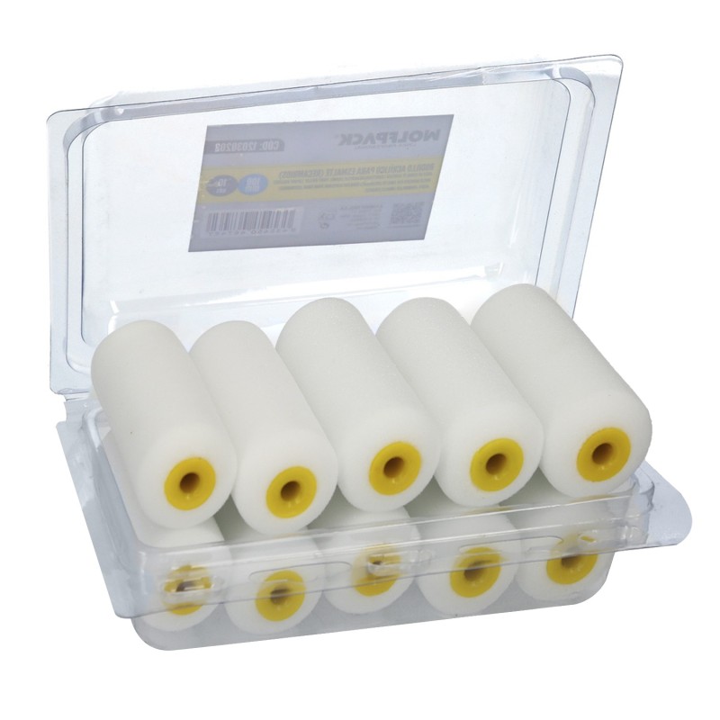 Rodillo Espuma Recambio Para Esmalte Acrilico 100 mm,  Set 10 Rodillos, Rodillo Espuma, Rodillo Pintura Acrilica
