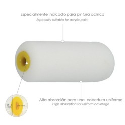 Rodillo Espuma Recambio Para Esmalte Acrilico 100 mm,  Set 10 Rodillos, Rodillo Espuma, Rodillo Pintura Acrilica