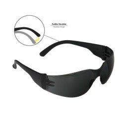 Gafas Proteccion Con Patillas Flexibles Certificación EN166, Lente Color Gris, Gafas Protección Gafas Trabajo